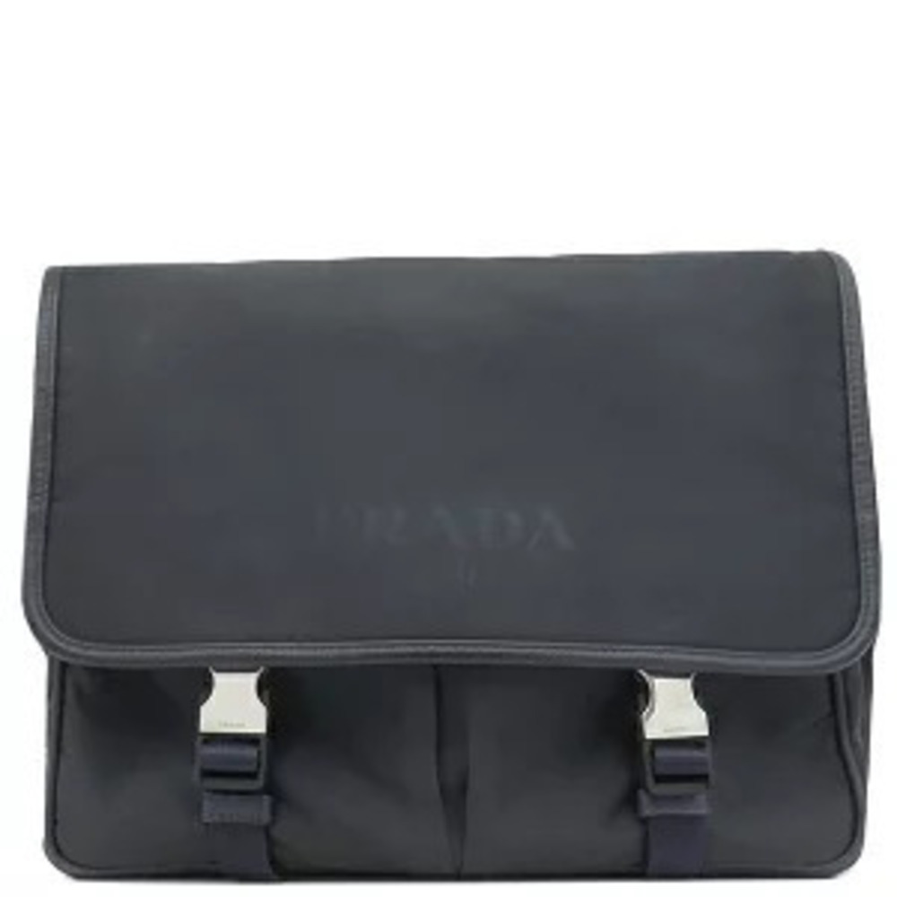 Prada Shoulder Bag Messenger Navy Blue Triangle